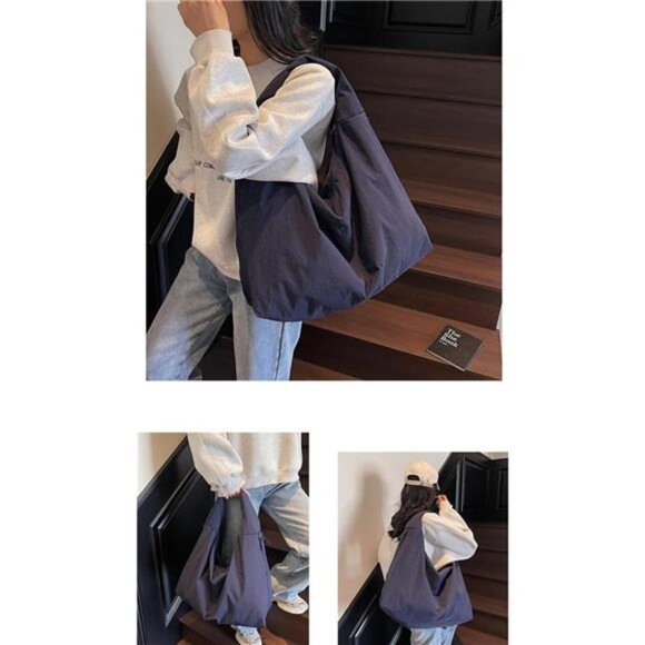 Slouchy Tote Bag for Women Dark Blue - Picture 3 of 3